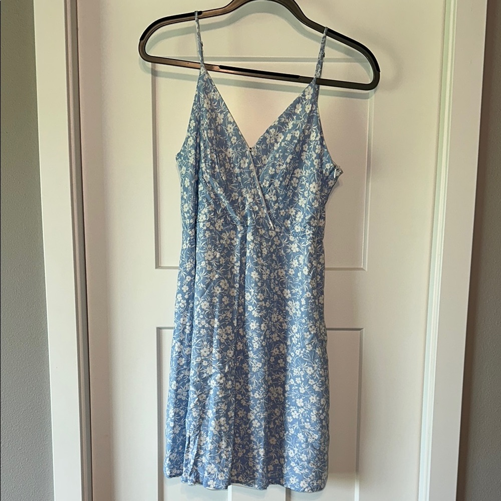 Floral Blue Spaghetti Strap Dress